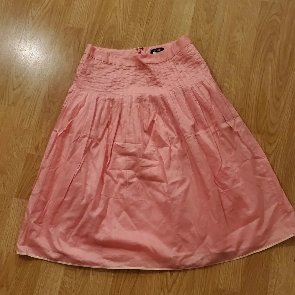 J. Crew Pleated Waist Cotton Skirt sz 0 Petite